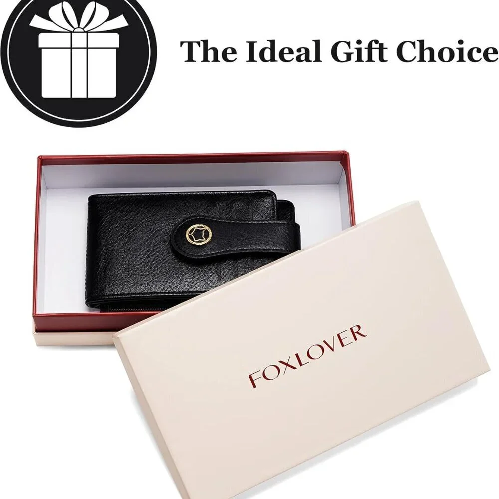 Women's RFID Slim Card Holder Wallet Vegan Leather Compact Bifold